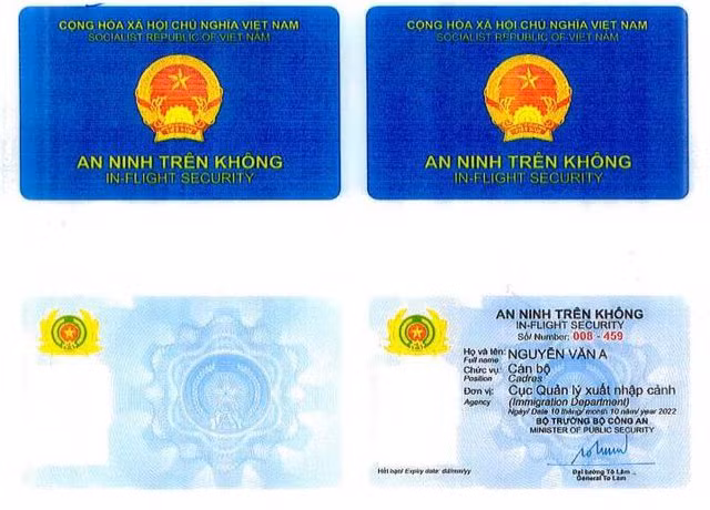 Mẫu Thẻ An ninh trên không do Bộ Công an đề xuất Mẫu Thẻ An ninh trên không do Bộ Công an đề xuất