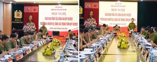Các đồng chí Phó Giám đốc: Đại tá Phạm Thanh Hùng và Dương Đức Hải phát biểu chỉ đạo tại hội nghị