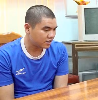 Đối tượng Lê Lâm Trường tại cơ quan công an