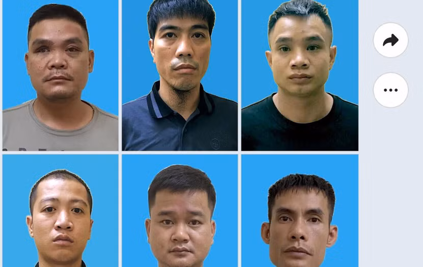 Dũng "ốt" cùng một số đàn em trong đường dây bảo kê, hoạt động "tín dụng đen"