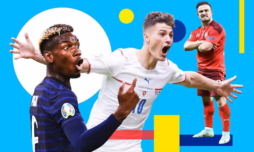 Paul Pogba, Patrik Schick và Xherdan Shaqiri - 3 trong số nhiều cầu thủ xuất sắc ở vòng bảng Euro 2020