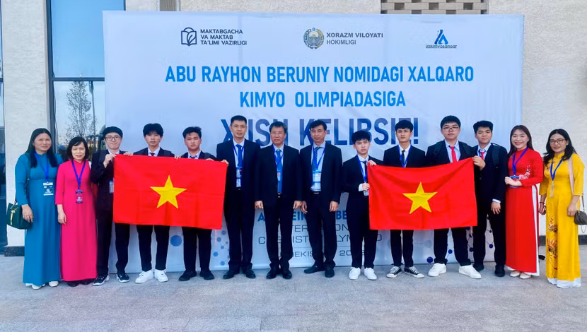 Tất cả 8 học sinh Việt Nam dự thi Olympic Hóa học quốc tế Abu Reikhan Beruniy lần thứ nhất đều giành huy chương Tất cả 8 học sinh Việt Nam dự thi Olympic Hóa học quốc tế Abu Reikhan Beruniy lần thứ nhất đều giành huy chương