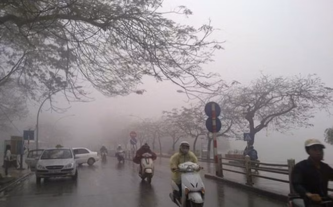 Khu vực Hà Nội trời chuyển rét kèm mưa