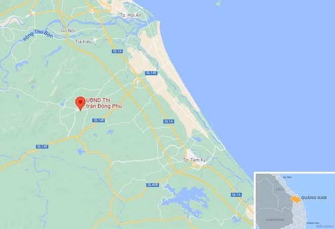 Vụ án mạng xảy ra tại thị trấn Đông Phú, huyện Quế Sơn, Quảng Nam. Ảnh: Google Maps Vụ án mạng xảy ra tại thị trấn Đông Phú, huyện Quế Sơn, Quảng Nam. Ảnh: Google Maps