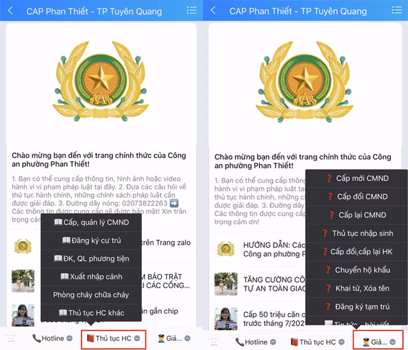 Cách tra cứu thông tin của các thủ tục hành chính