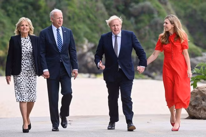 Tổng thống Mỹ Joe Biden và Đệ nhất phu nhân được Thủ tướng Anh Boris Johnson và phu nhân tiếp đón tại Cornwall, Anh