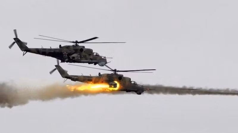 Máy bay trực thăng của quân đội Nga làm nhiệm vụ diệt IS ở Syria