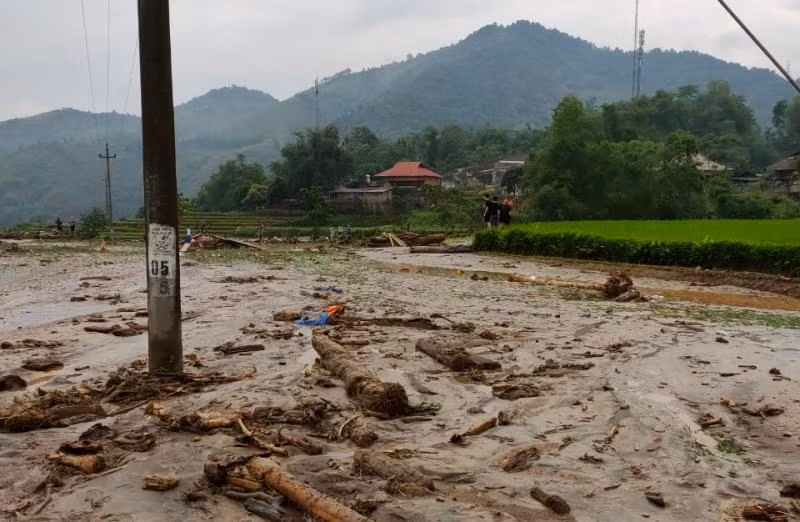 Trận lũ quét xảy ra vào rạng sáng nay ở xã Minh Lương, Văn Bàn, Lào Cai