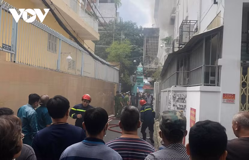 Hiện trường vụ cháy. Ảnh: VOV