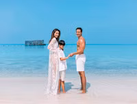 [ẢNH] Bộ ảnh đẹp như mơ của Hà Hồ - Kim Lý tại khu nghỉ dưỡng Maldives