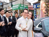 NSND Trung Hiếu hạnh phúc bên cô dâu 9X trong lễ cưới ở Thái Bình