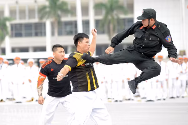 Xem Cảnh sát cơ động Hà Nội đánh võ, bắn súng điêu luyện ảnh 5
