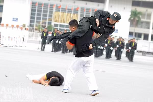 Xem Cảnh sát cơ động Hà Nội đánh võ, bắn súng điêu luyện ảnh 6