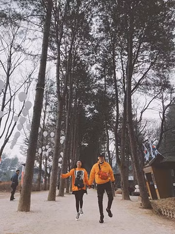 Văn Mai Hương diện đồ đôi tình tứ với Bình An ở Hàn Quốc ảnh 8