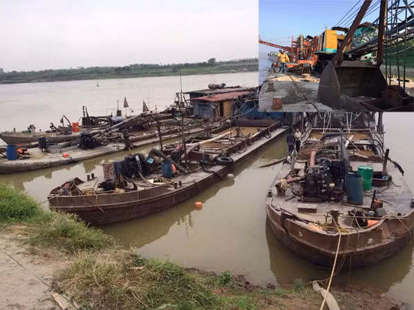Tạm giữ hàng loạt phương tiện hút trộm cát ảnh 1