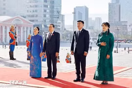 Lễ đón Chủ tịch Quốc hội Trần Thanh Mẫn và Phu nhân thăm chính thức Mông Cổ