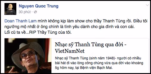 "Sao" Việt tiếc nuối nhạc sĩ Thanh Tùng ảnh 2