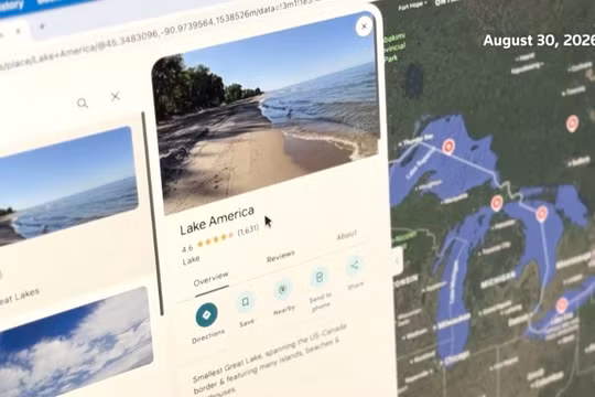 Google Maps đổi tên hồ Ontario thành 'hồ America' đối với người dùng tại Mỹ