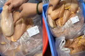 Lại phát hiện thịt gà, tôm không tươi vào bếp ăn trường học